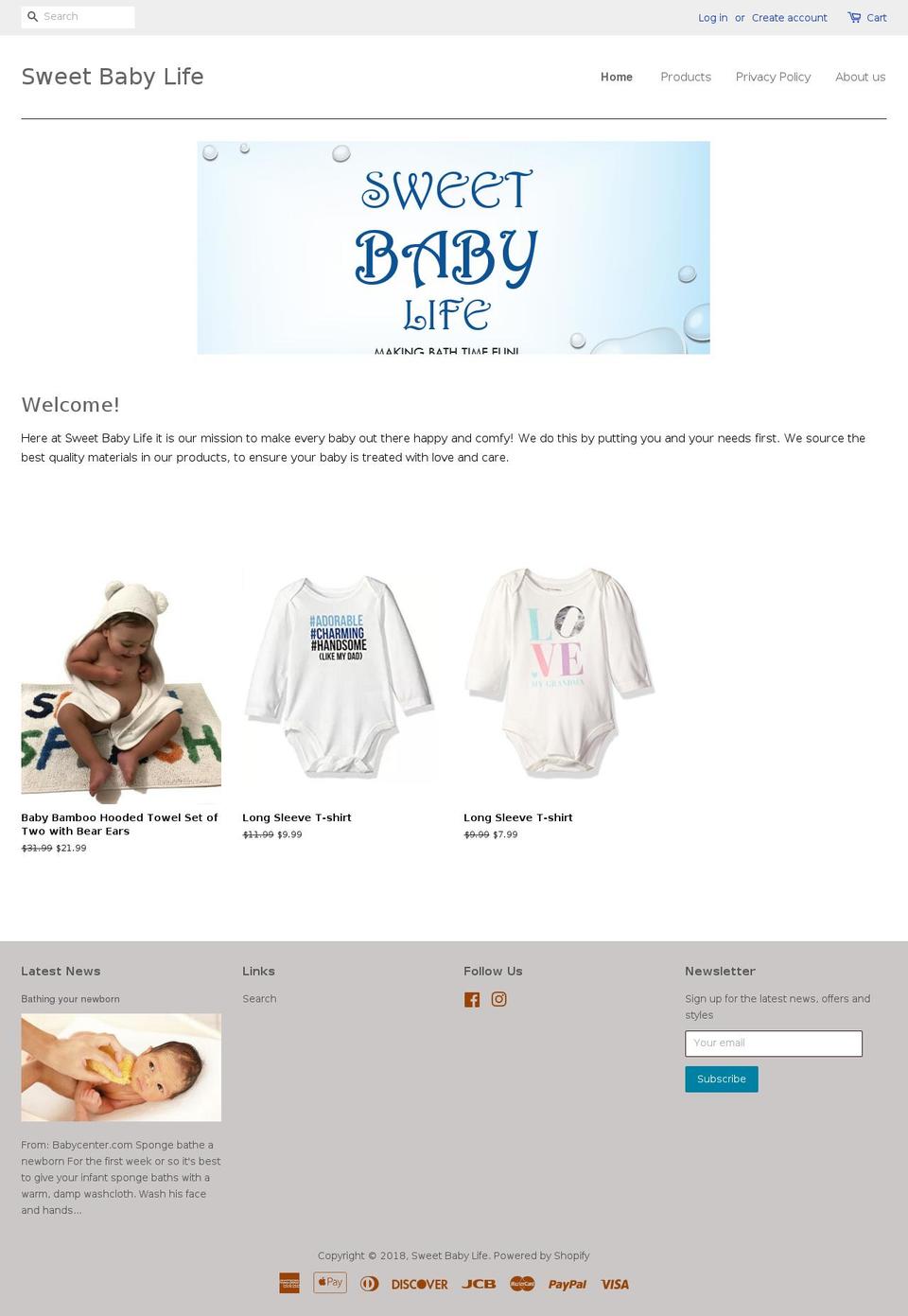 sweetbabylife.com — Shopify storefront screenshot