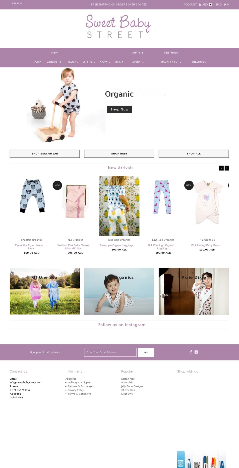 sweetbabystreet.com shopify website screenshot
