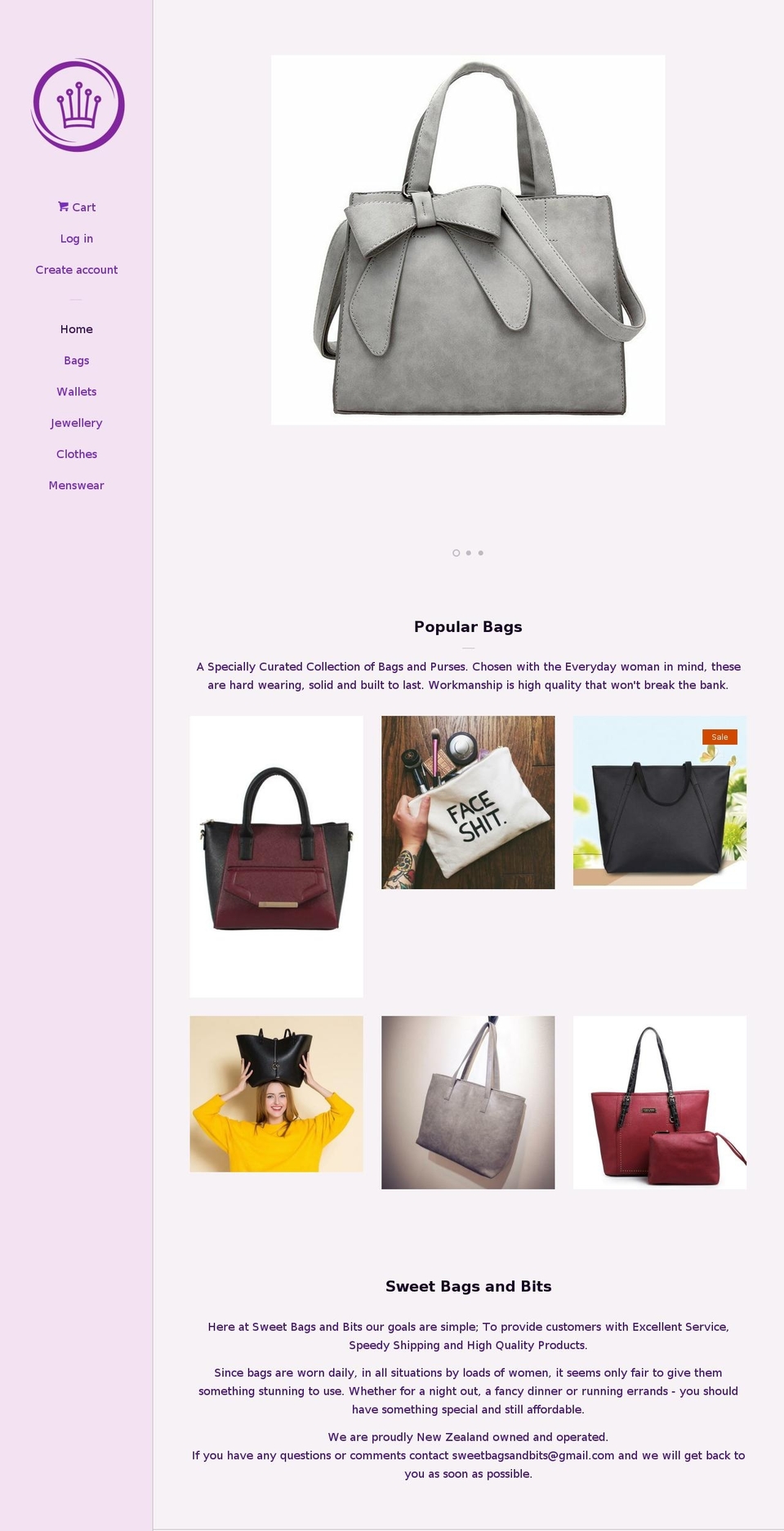 sweetbagsandbits.com shopify website screenshot