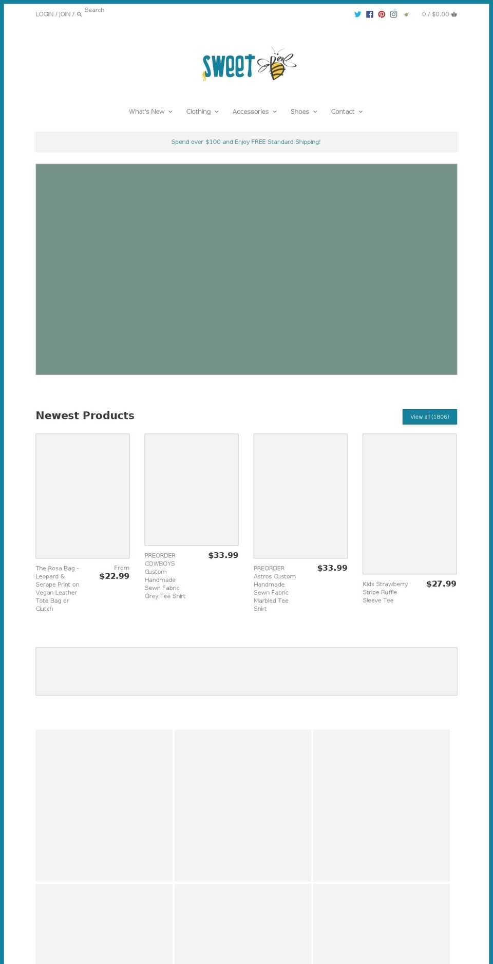 sweetbeeshop.com shopify website screenshot