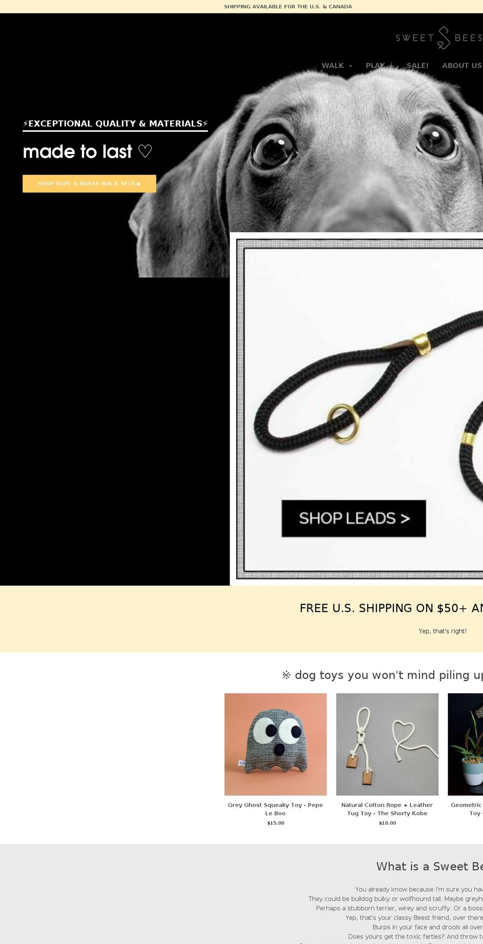 sweetbeest.com shopify website screenshot