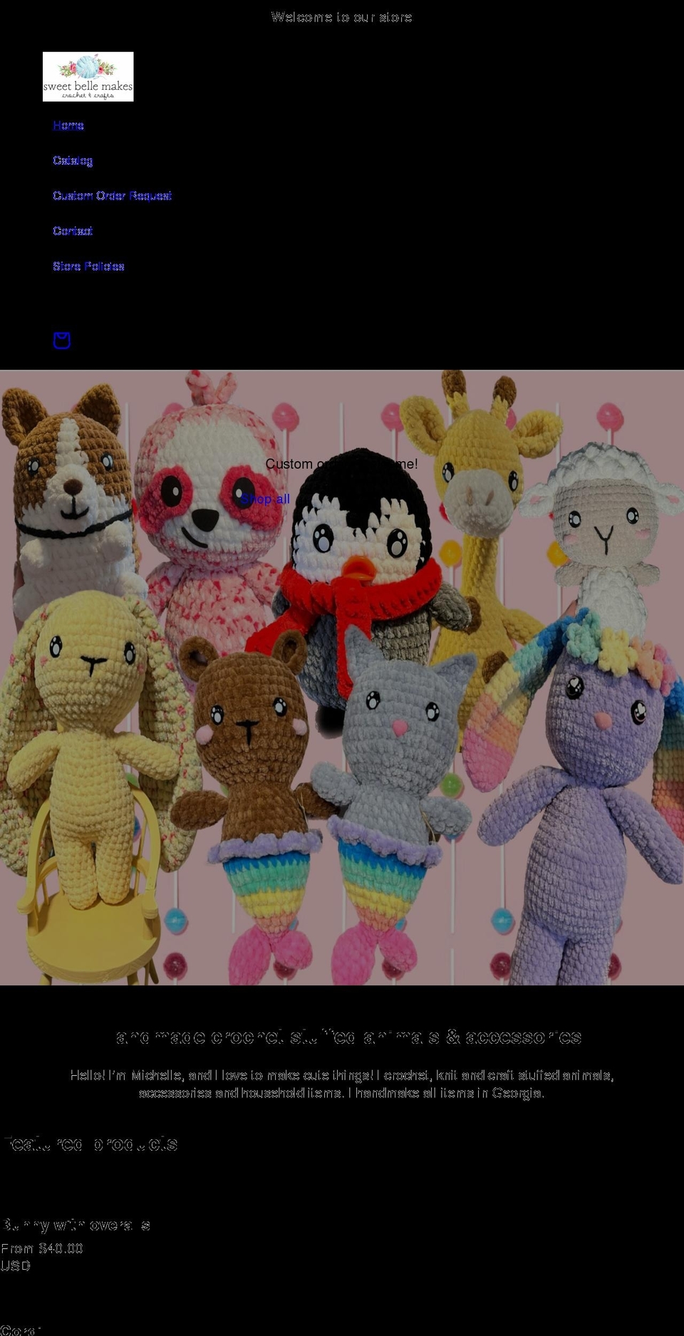 sweetbellemakes.com shopify website screenshot