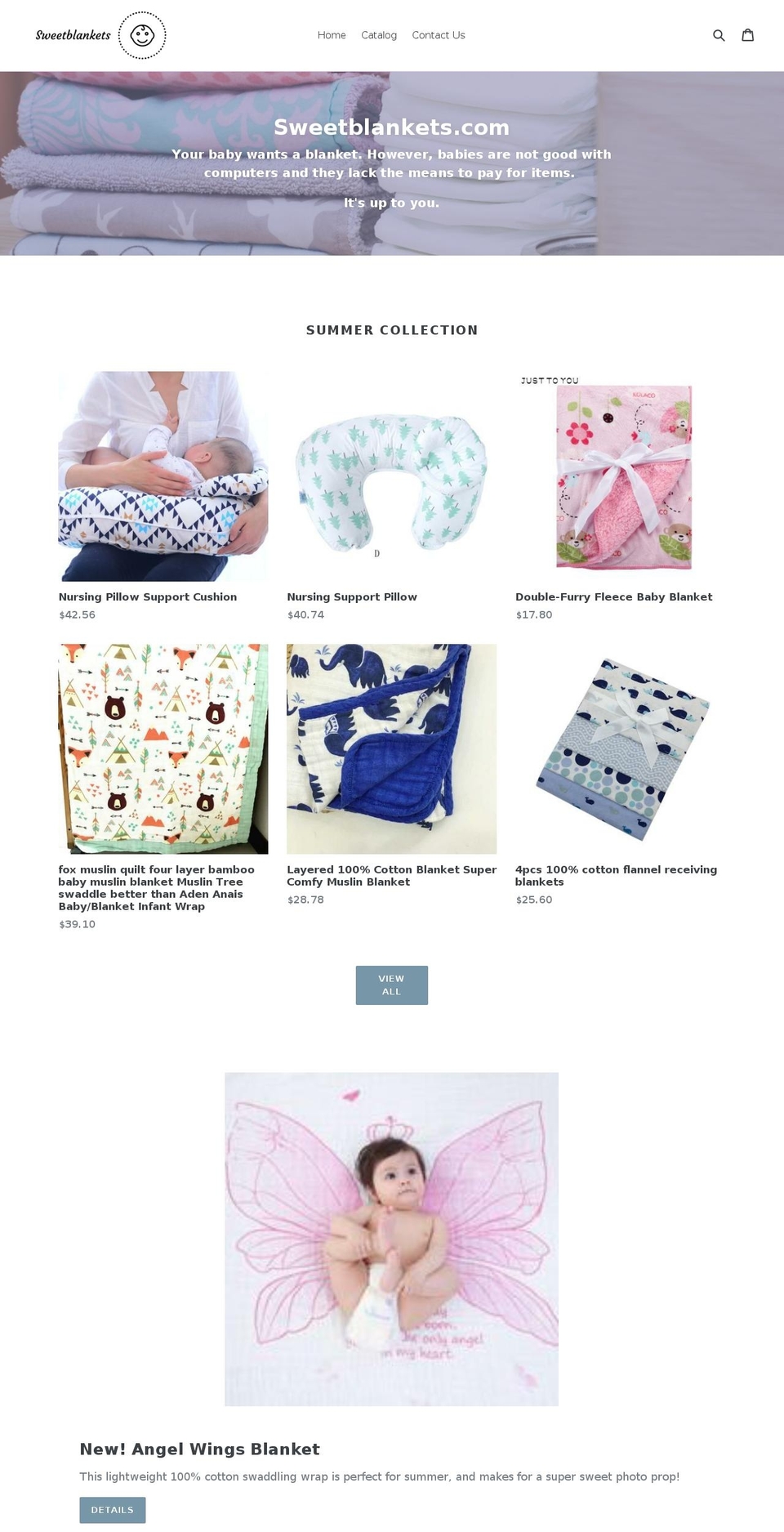 sweetblankets.com — Shopify storefront screenshot