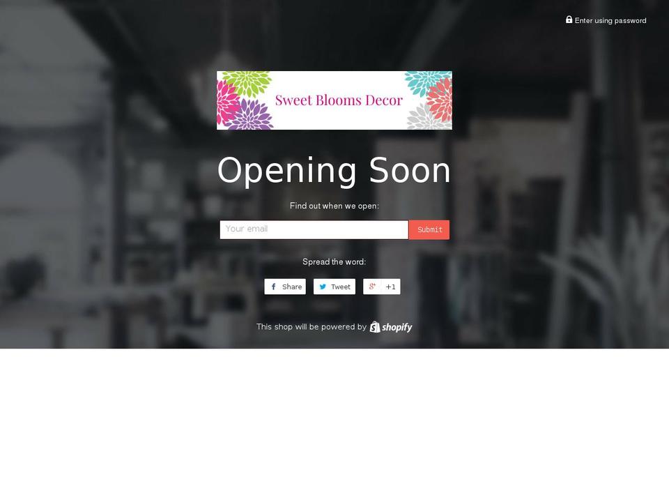 sweetbloomsdecor.com shopify website screenshot