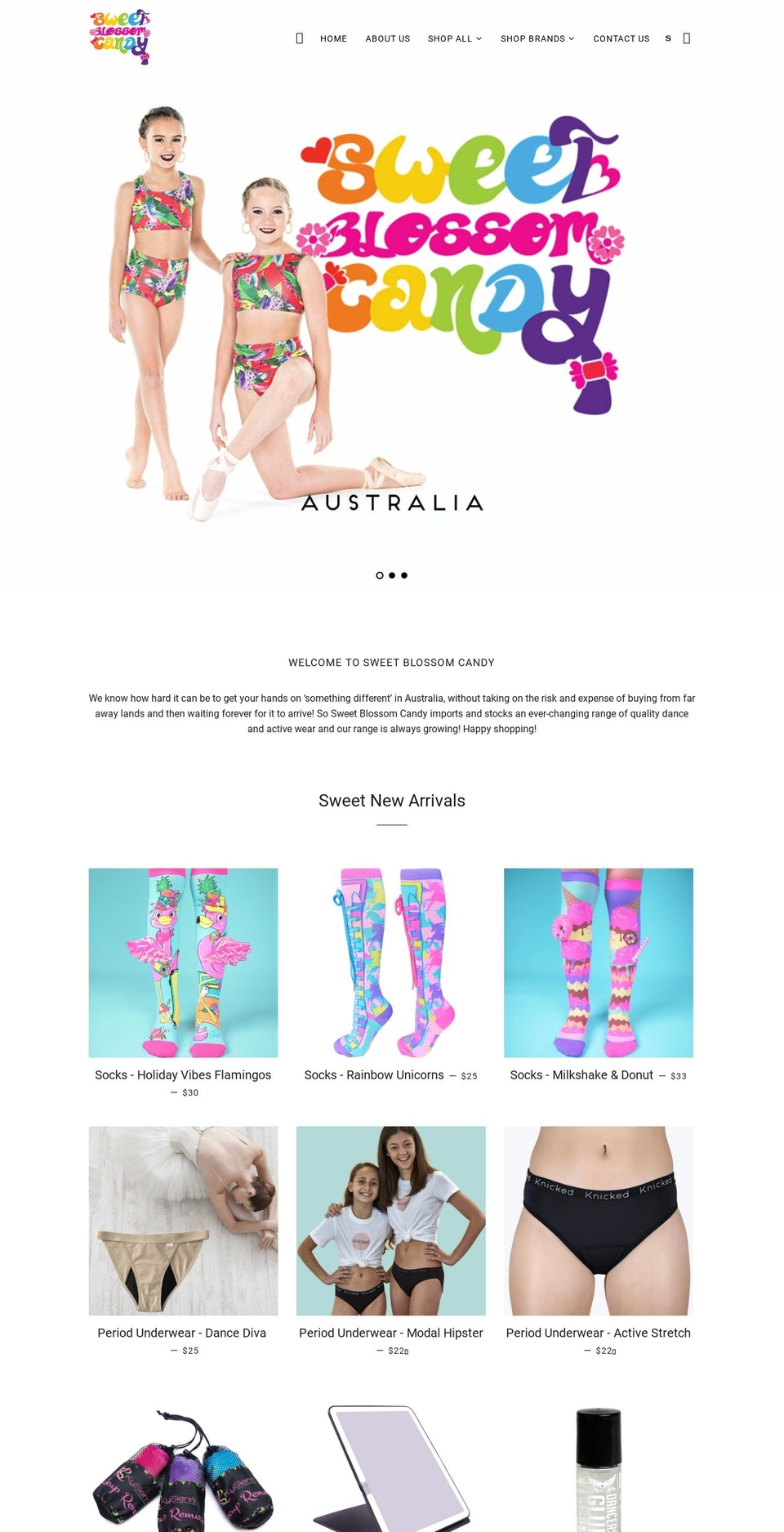 Blossom Shopify theme site example sweetblossomcandy.com.au