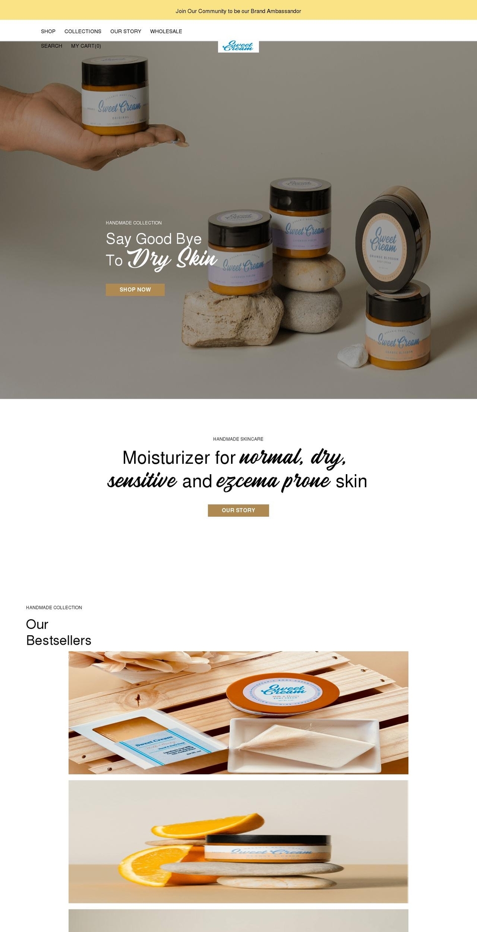 sweetbodycream.com shopify website screenshot