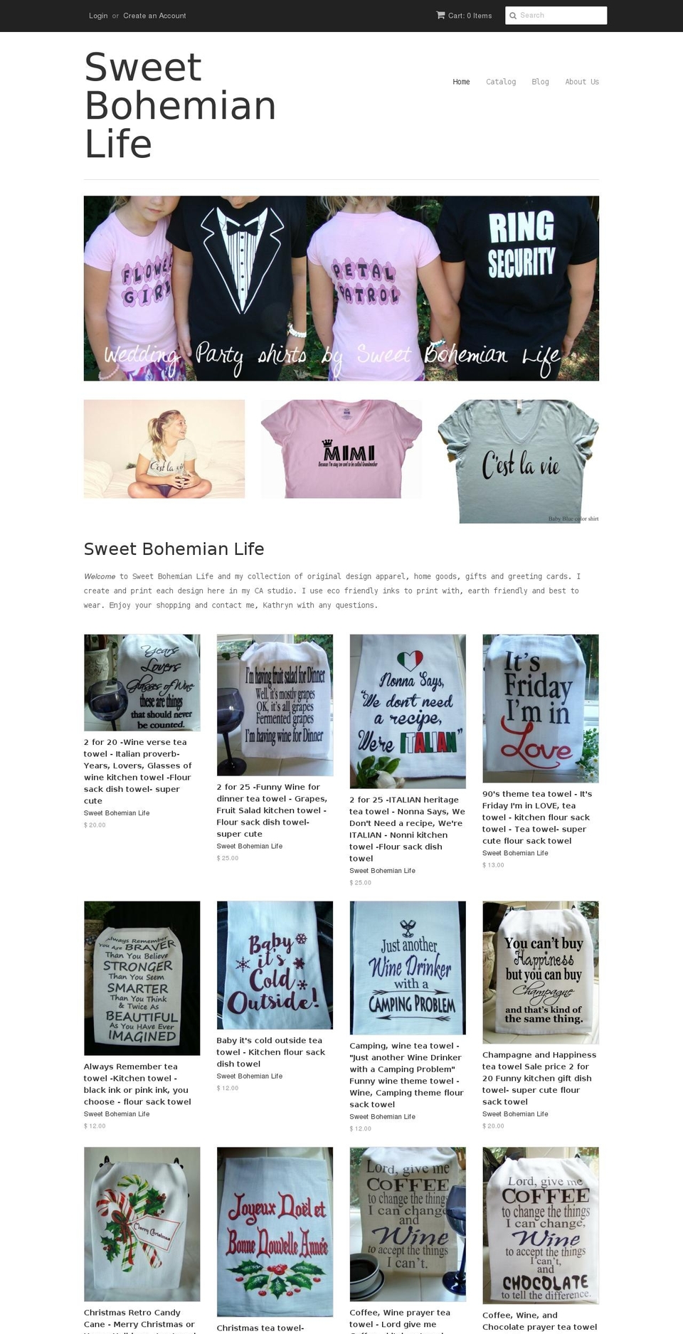 sweetbohemianlife.com shopify website screenshot