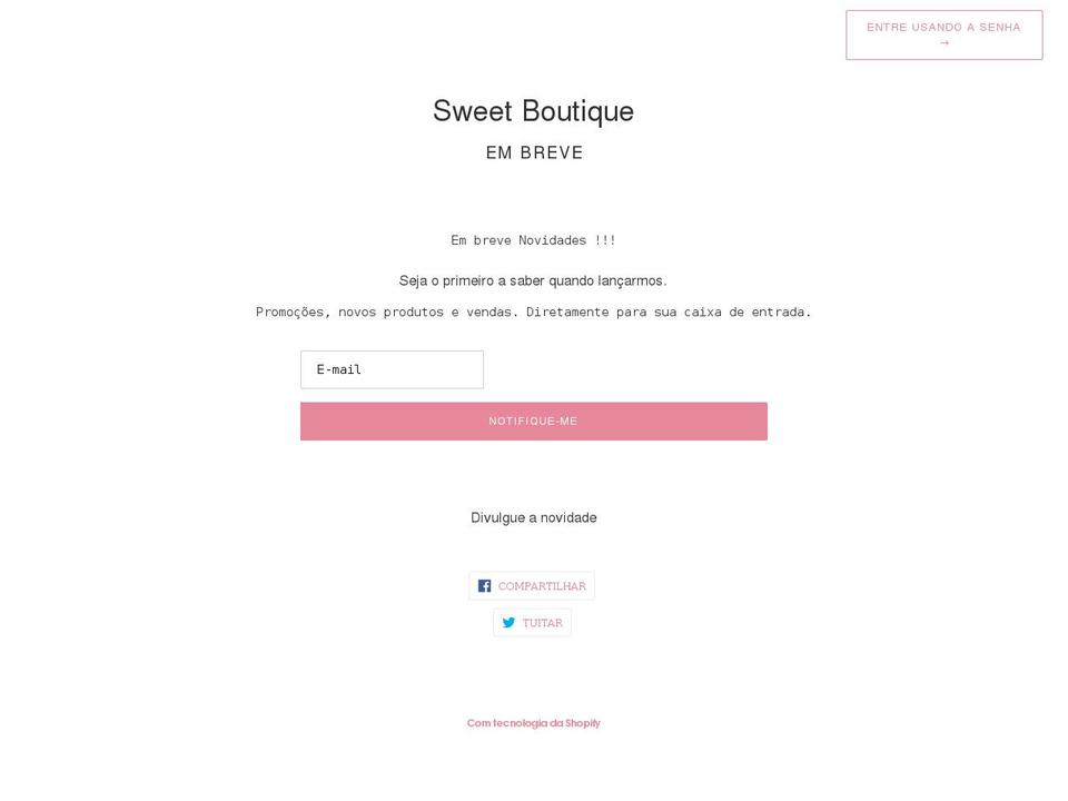 sweetboutique.com.br shopify website screenshot