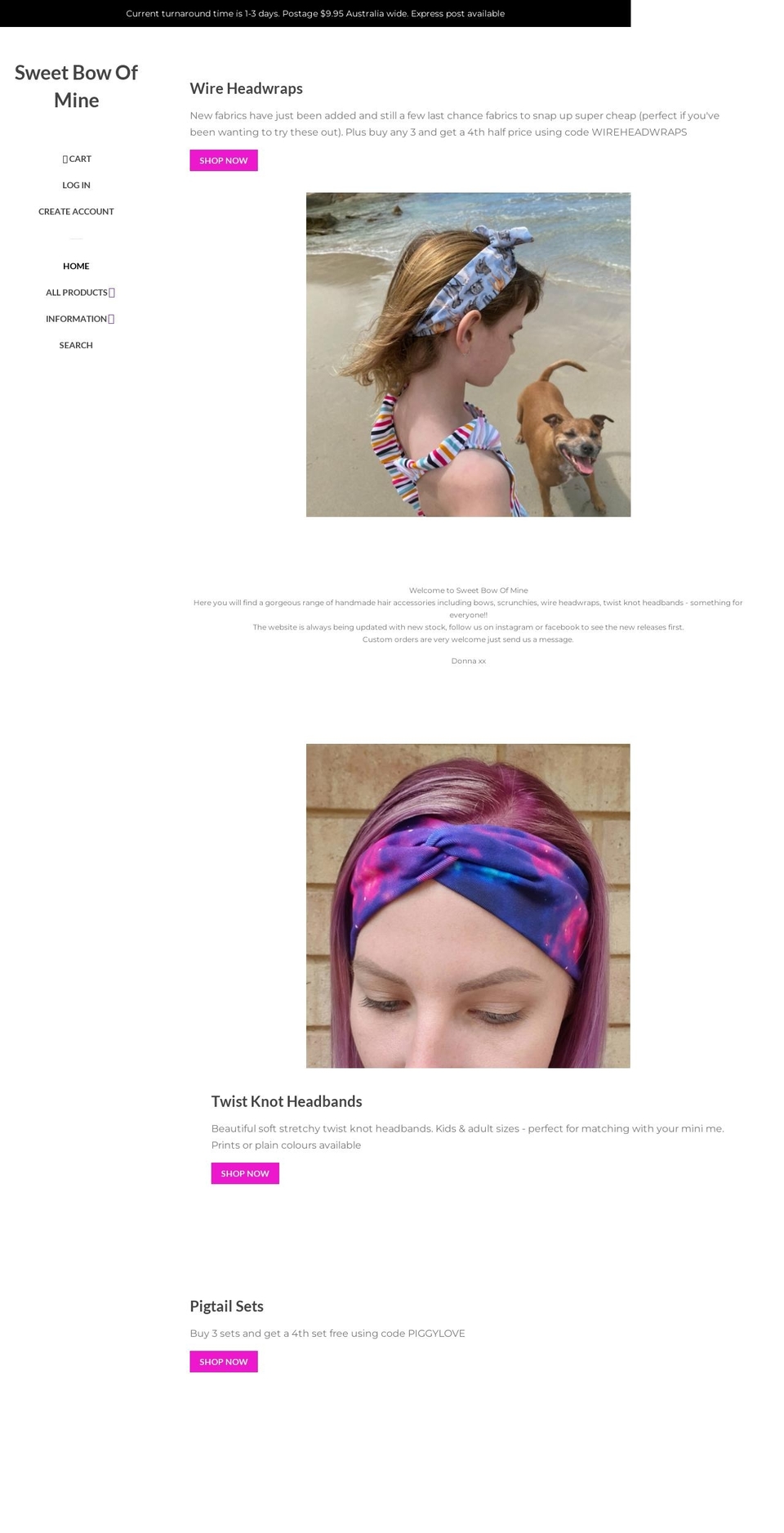 sweetbowofmine.com.au shopify website screenshot