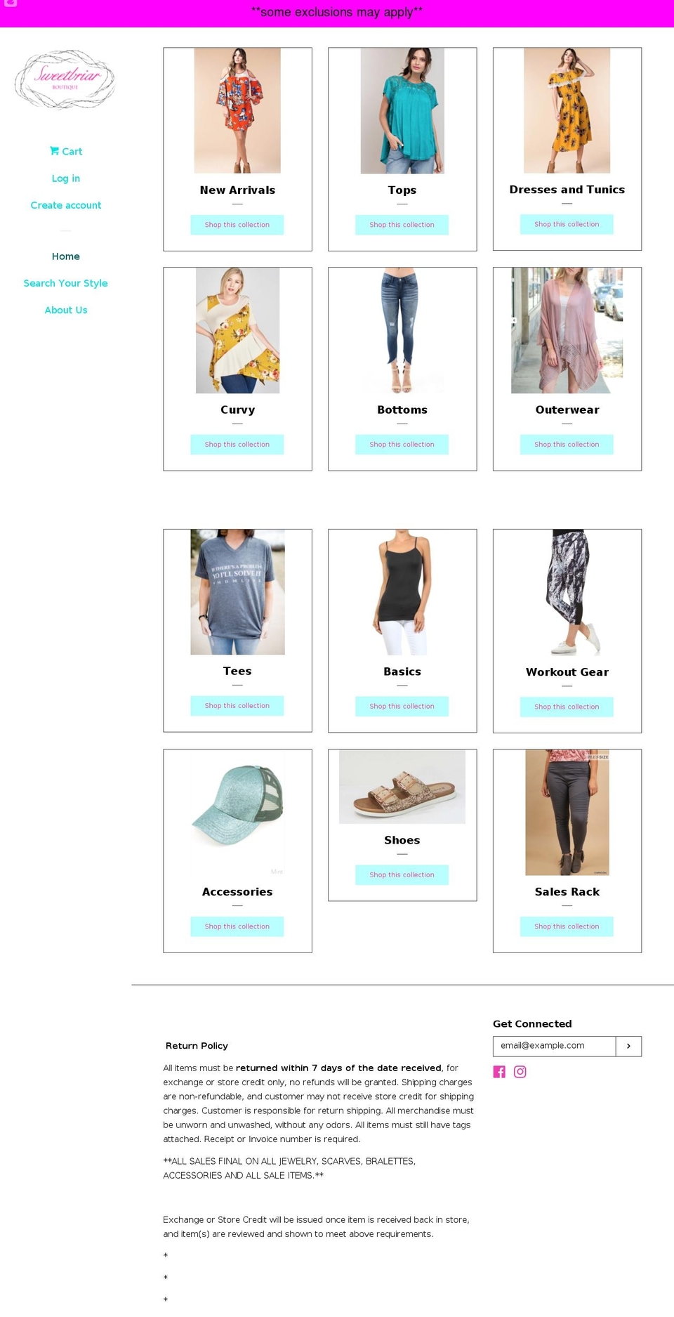 sweetbriarboutiquetn.com — Shopify storefront screenshot