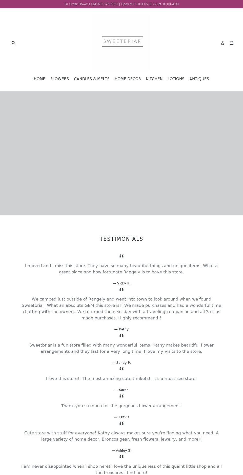 sweetbriaronline.com shopify website screenshot