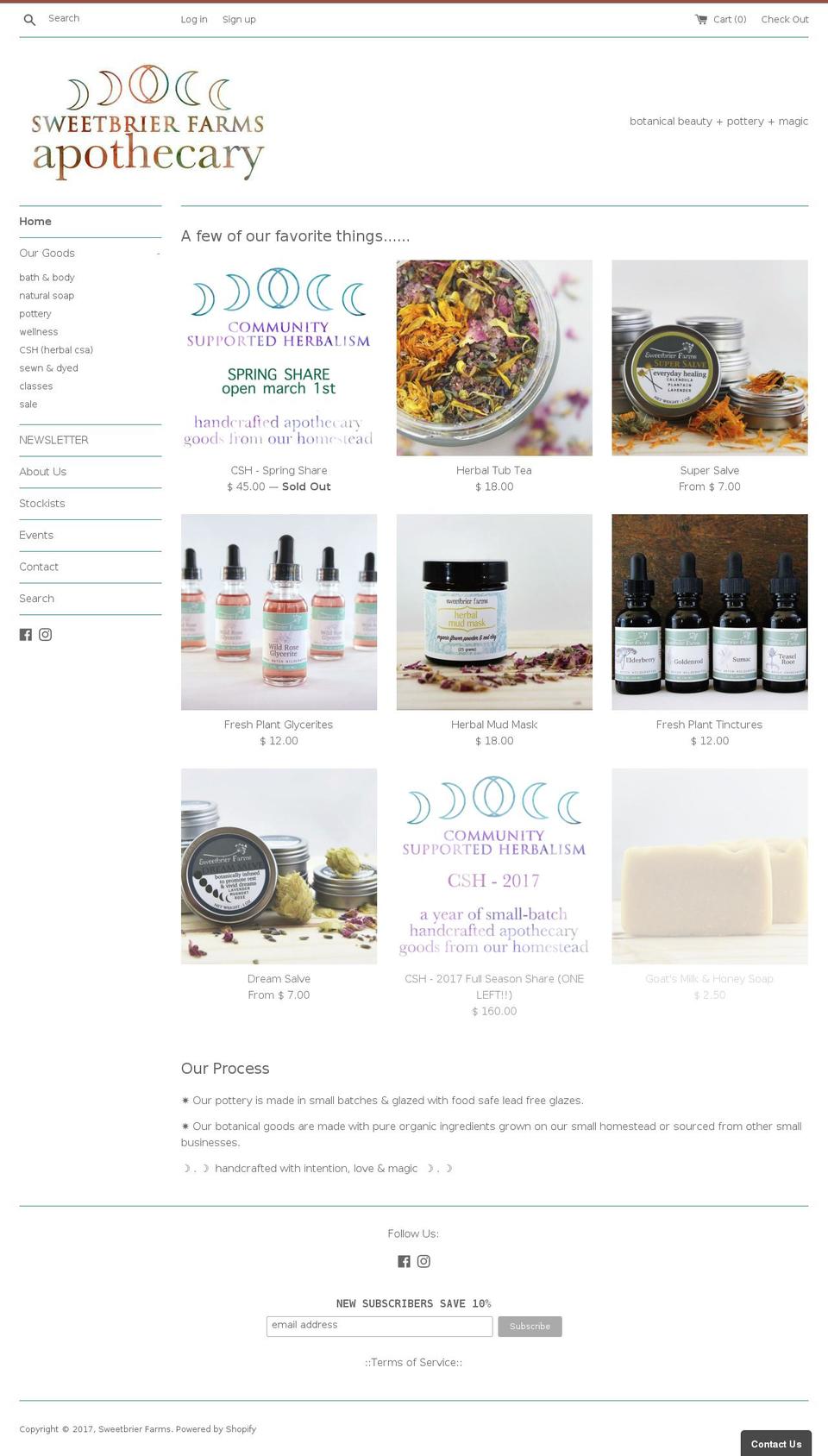 sweetbrierfarms.com shopify website screenshot