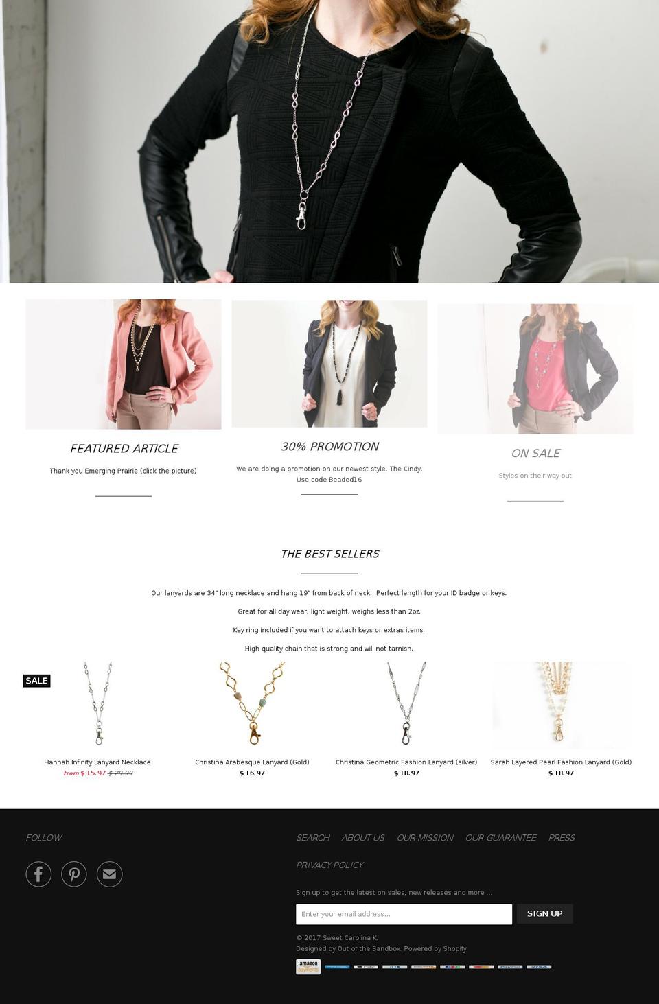sweetcarolinak.com shopify website screenshot