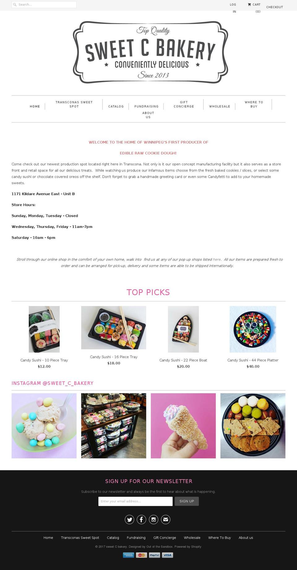 sweetcbakery.ca shopify website screenshot