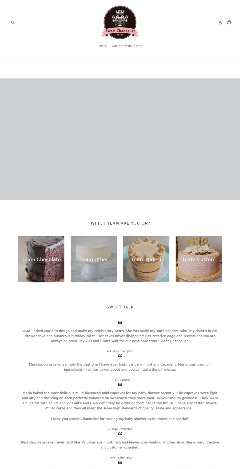 sweetchandelier.com — Shopify storefront screenshot