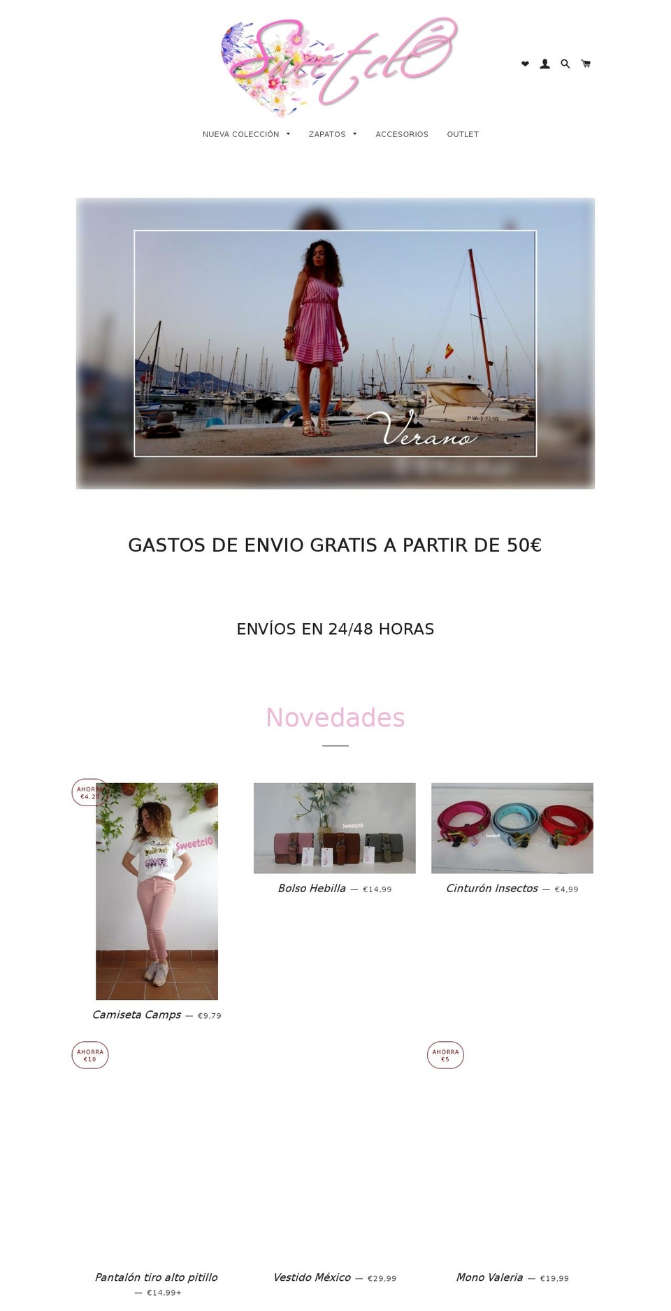 sweetclo.com — Shopify storefront screenshot