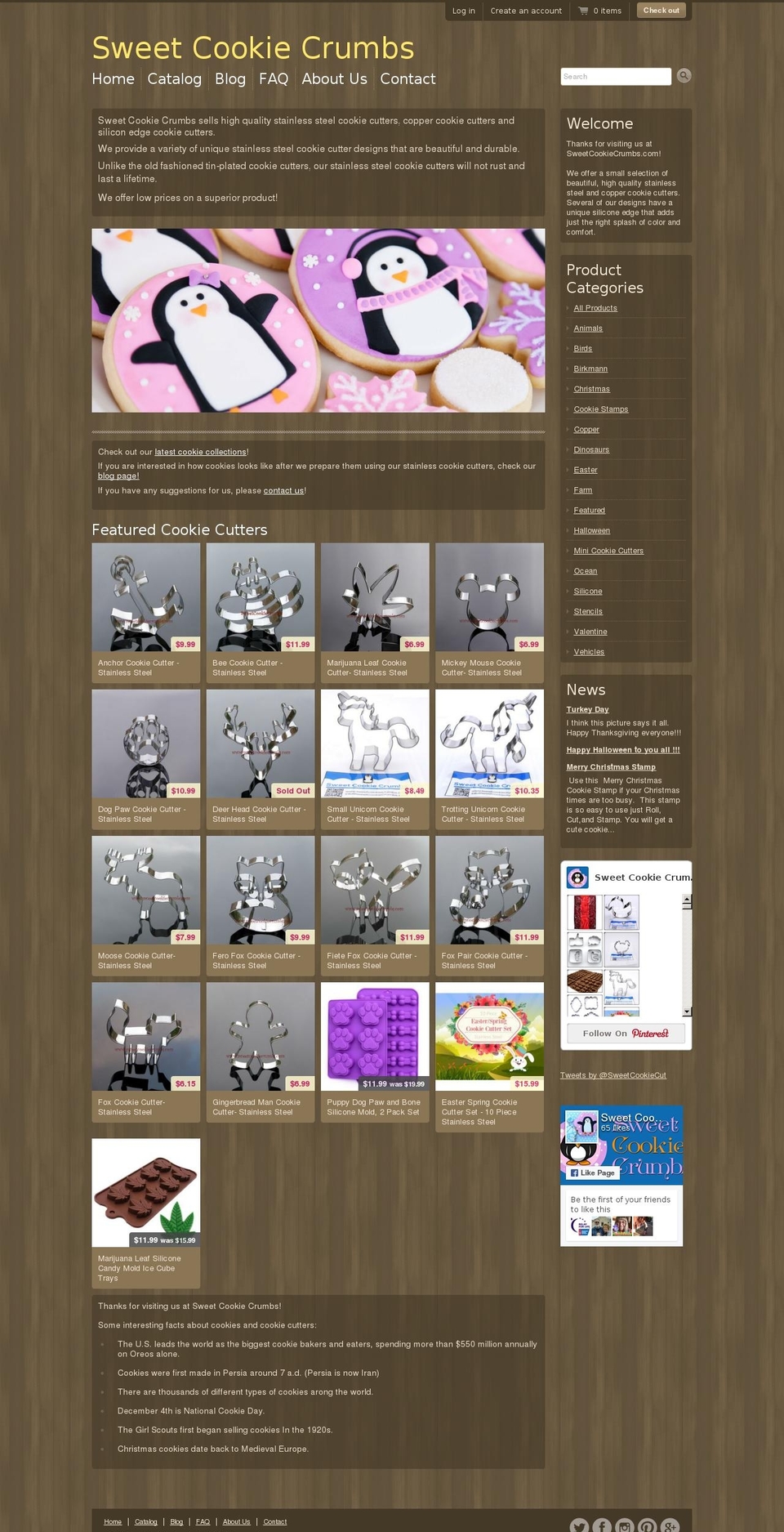 sweetcookiecutter.com shopify website screenshot