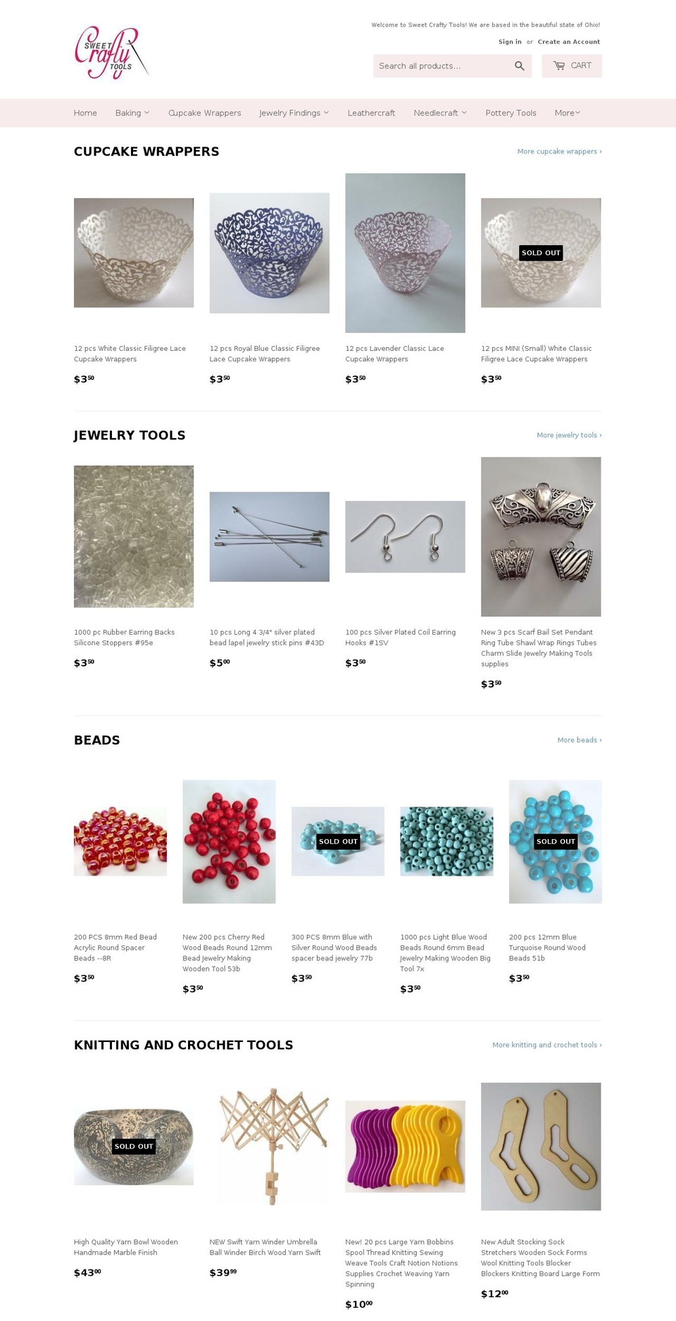 sweetcraftytools.com — Shopify storefront screenshot
