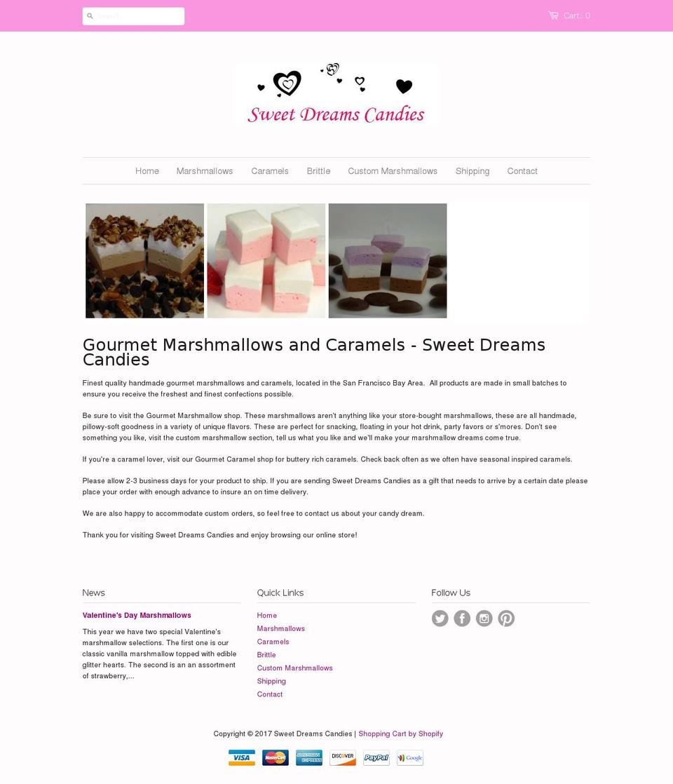 sweetdreamscandies.com shopify website screenshot