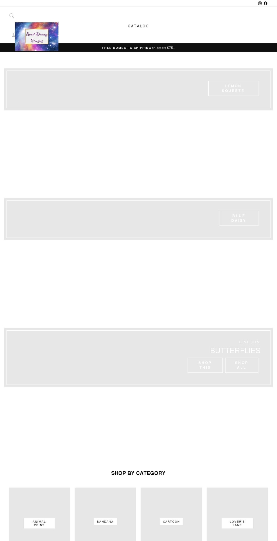 sweetdreamsonesies.com shopify website screenshot