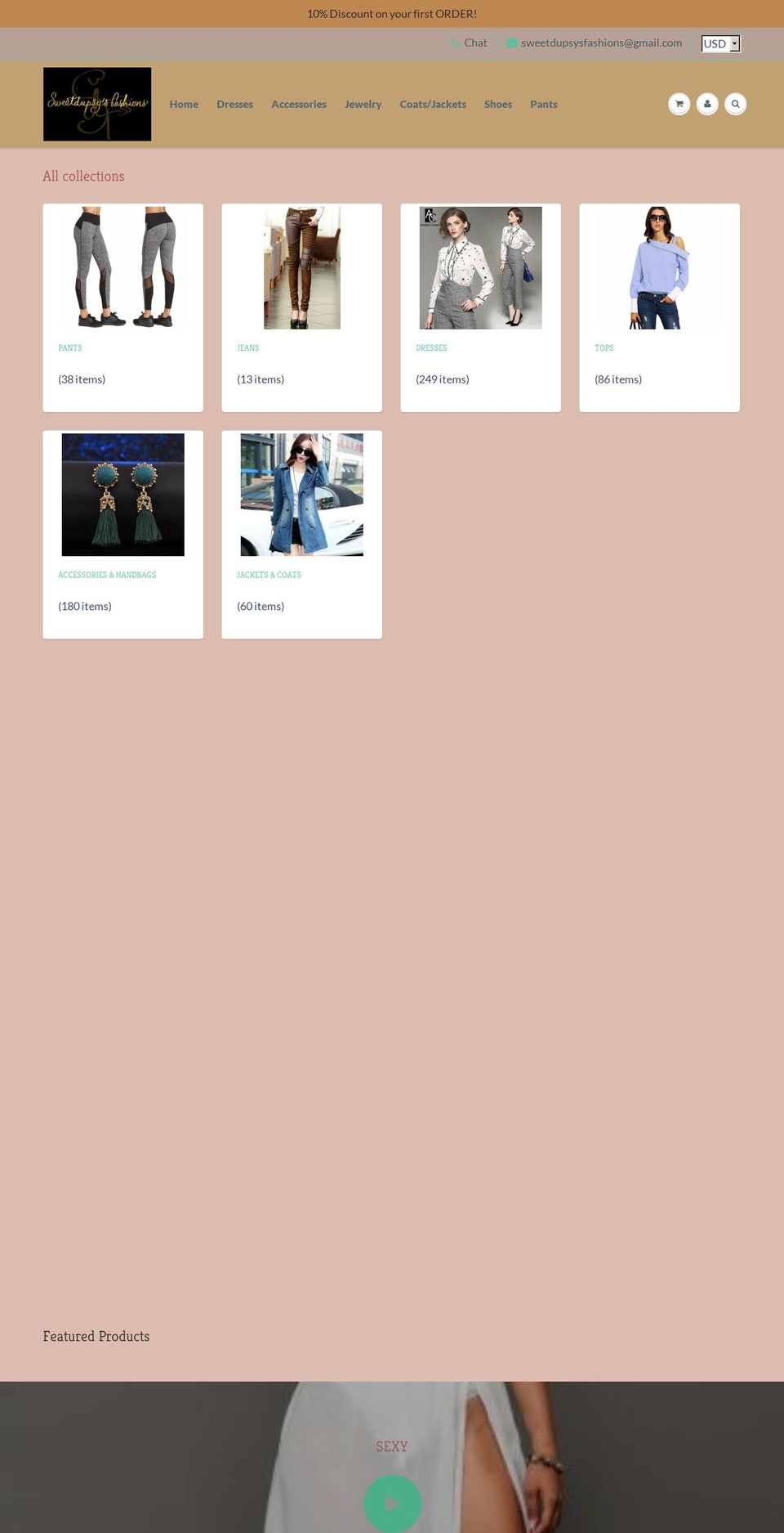 aladin Shopify theme site example sweetdupsysfashions.com