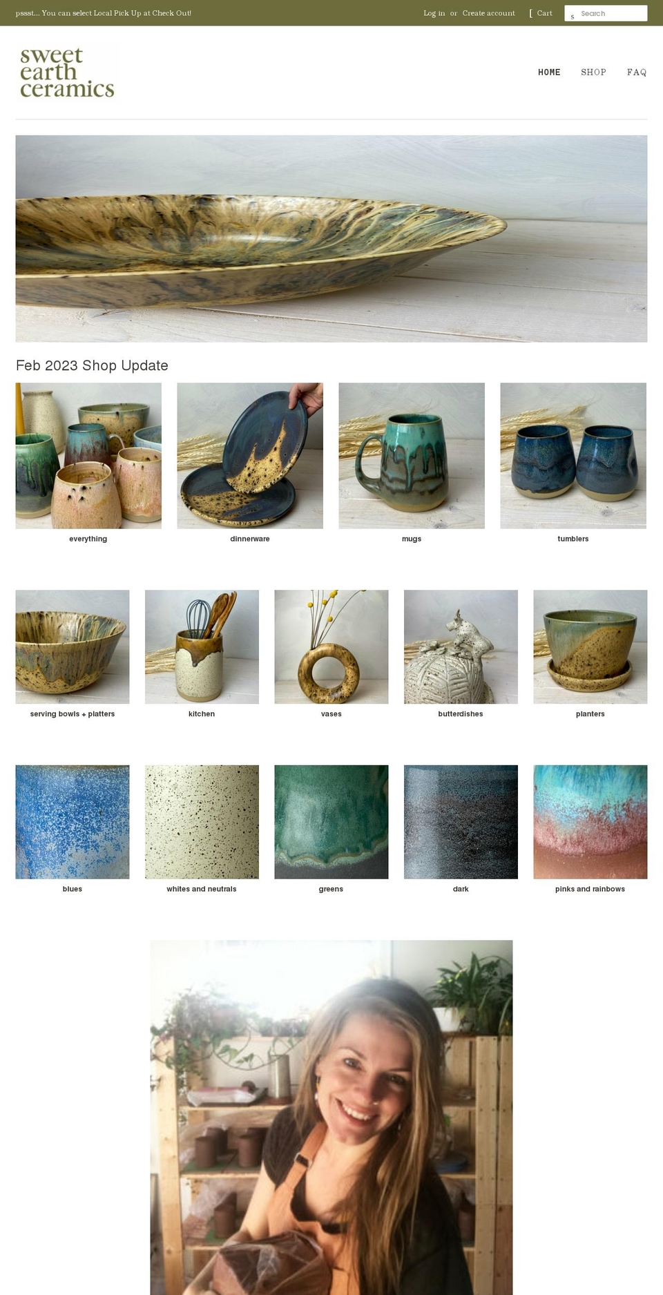 sweetearthceramics.com shopify website screenshot