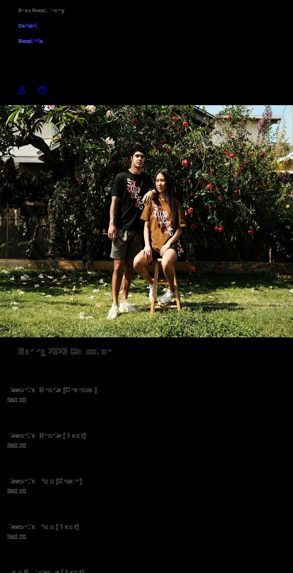 sweetenemyclothing.com shopify website screenshot