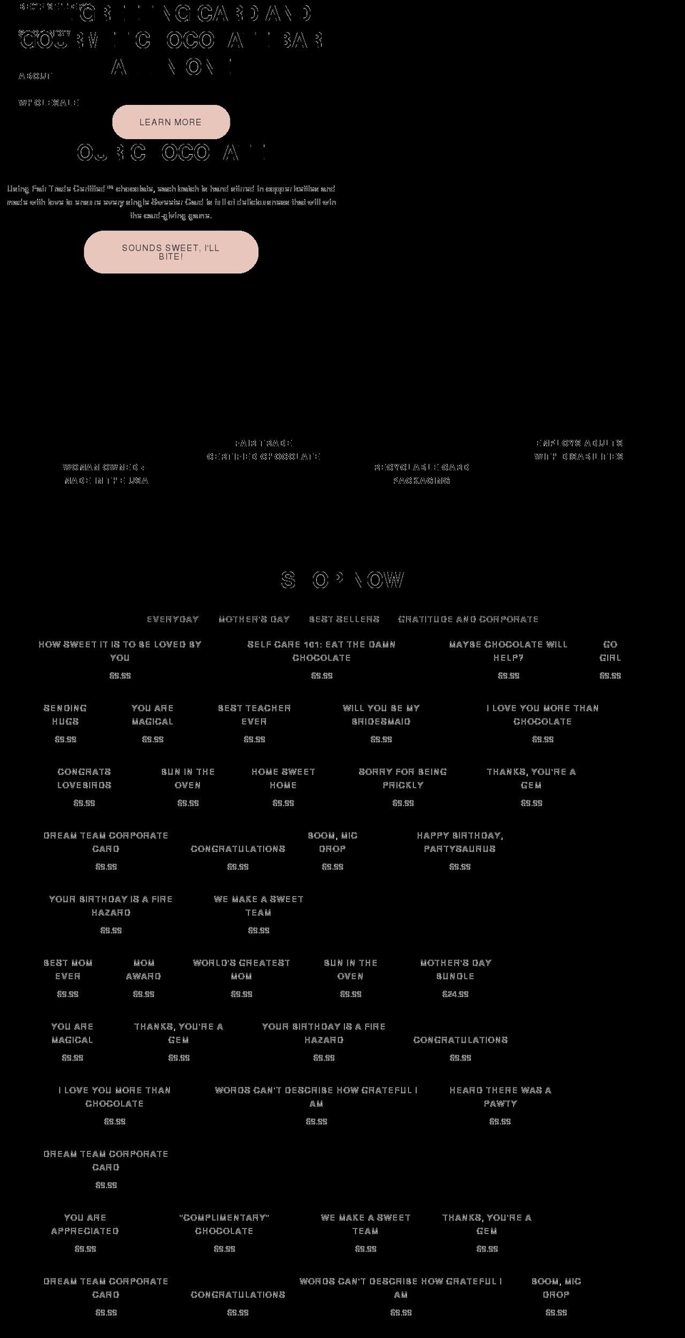 sweetercards.com shopify website screenshot