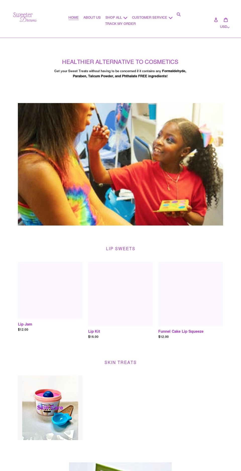 sweeterdream.com shopify website screenshot