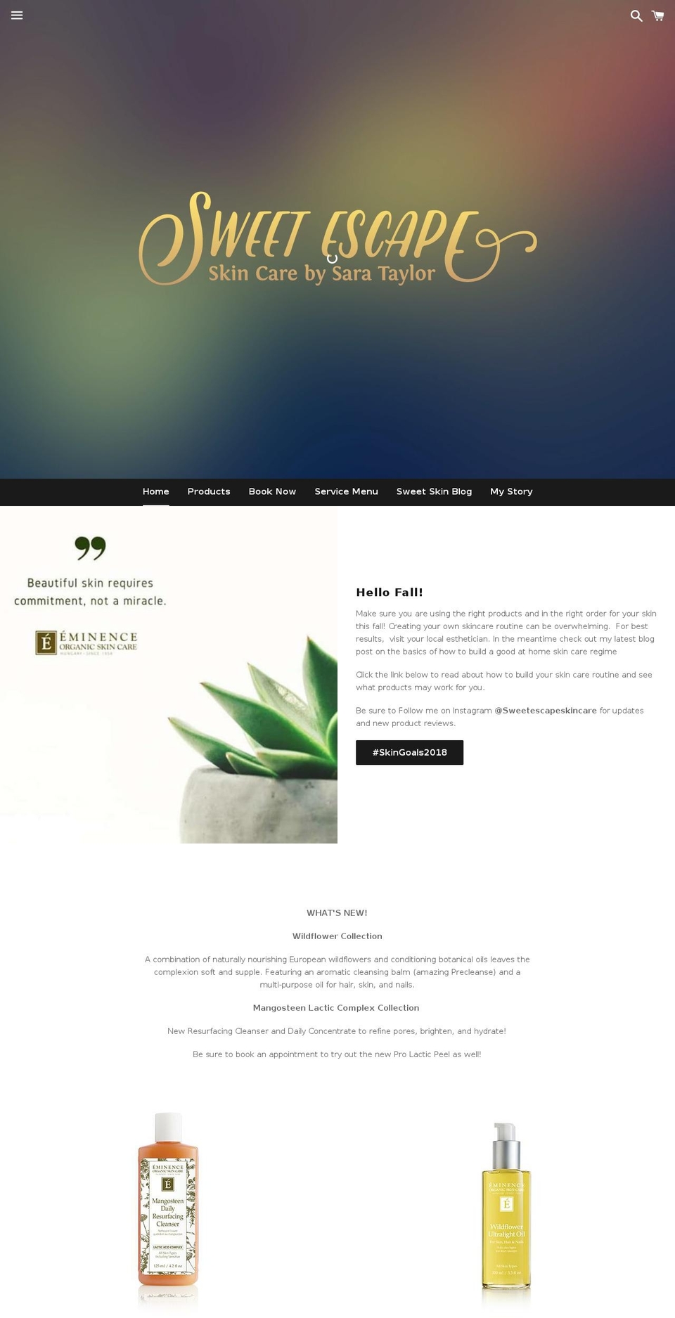 sweetescapebysarataylor.com shopify website screenshot