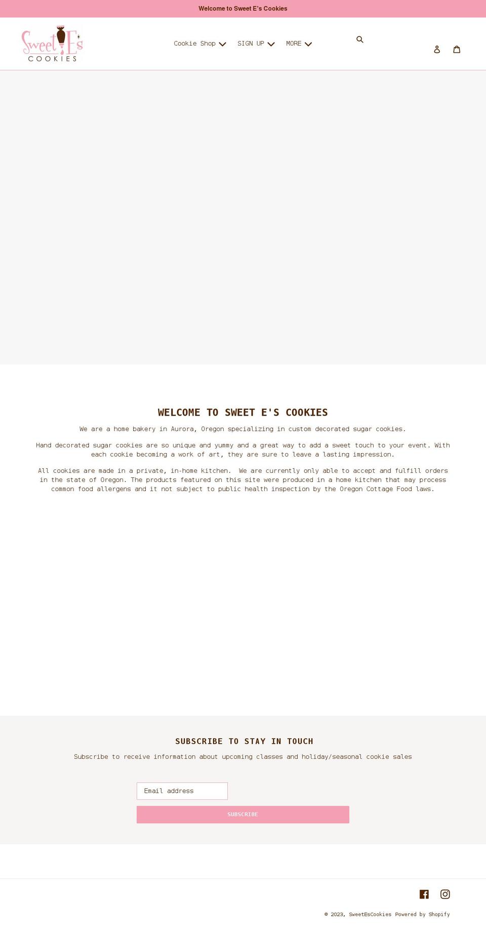 sweetescookies.com shopify website screenshot