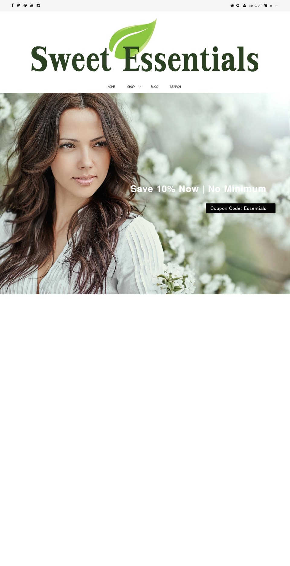 sweetessentialsstore.com shopify website screenshot