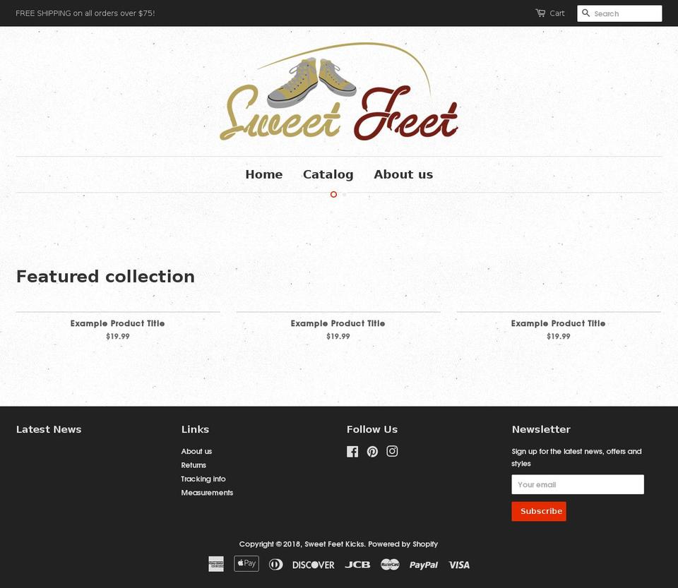 sweetfeetkicks.com — Shopify storefront screenshot