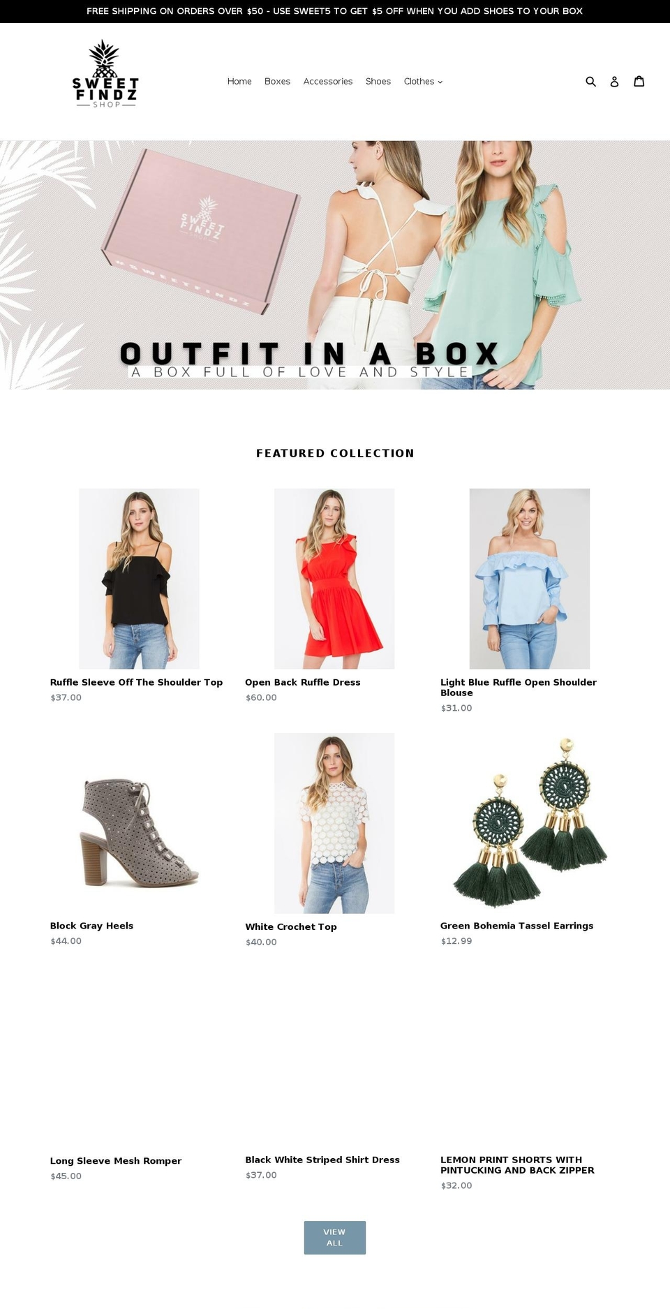 sweetfindzshop.com shopify website screenshot