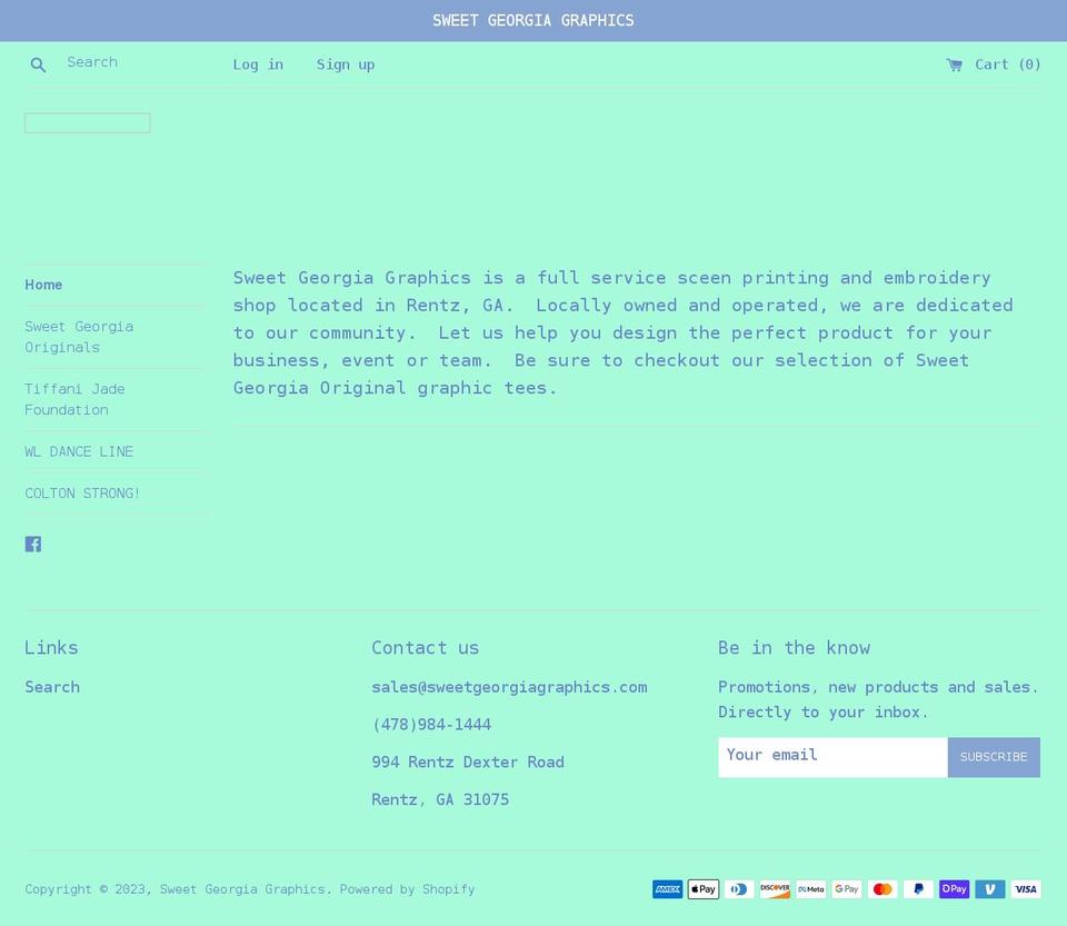 sweetgeorgiagraphics.com shopify website screenshot