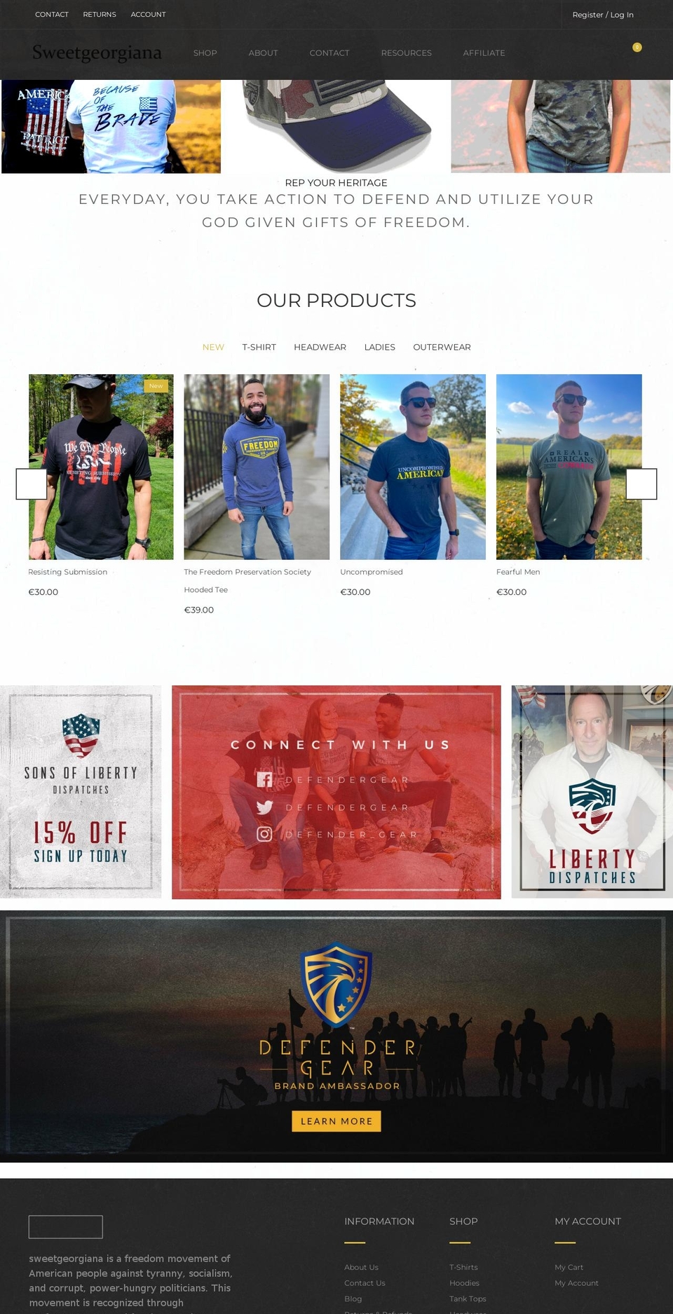 Custom Slideshow Hermes Home Shopify theme site example sweetgeorgiana.com