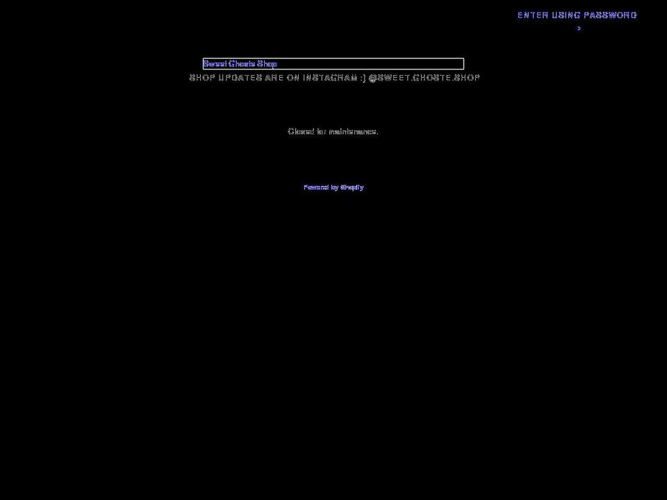 sweetghosteshop.com shopify website screenshot