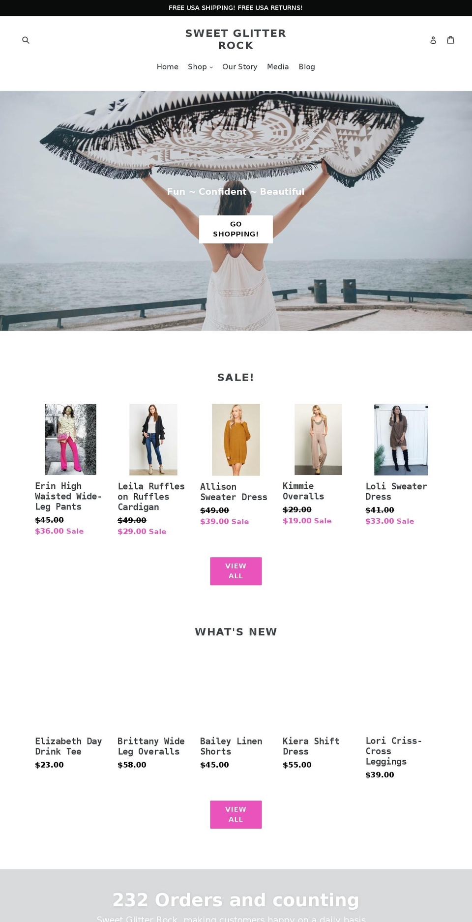 sweetglitterrock.com — Shopify storefront screenshot
