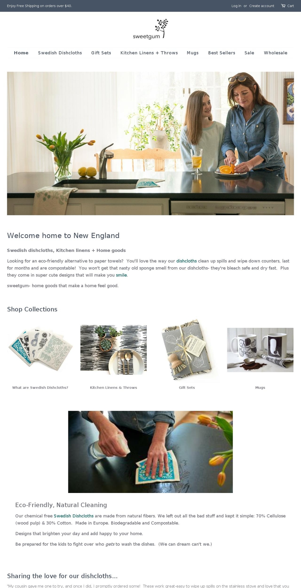 sweetgumhome.com shopify website screenshot