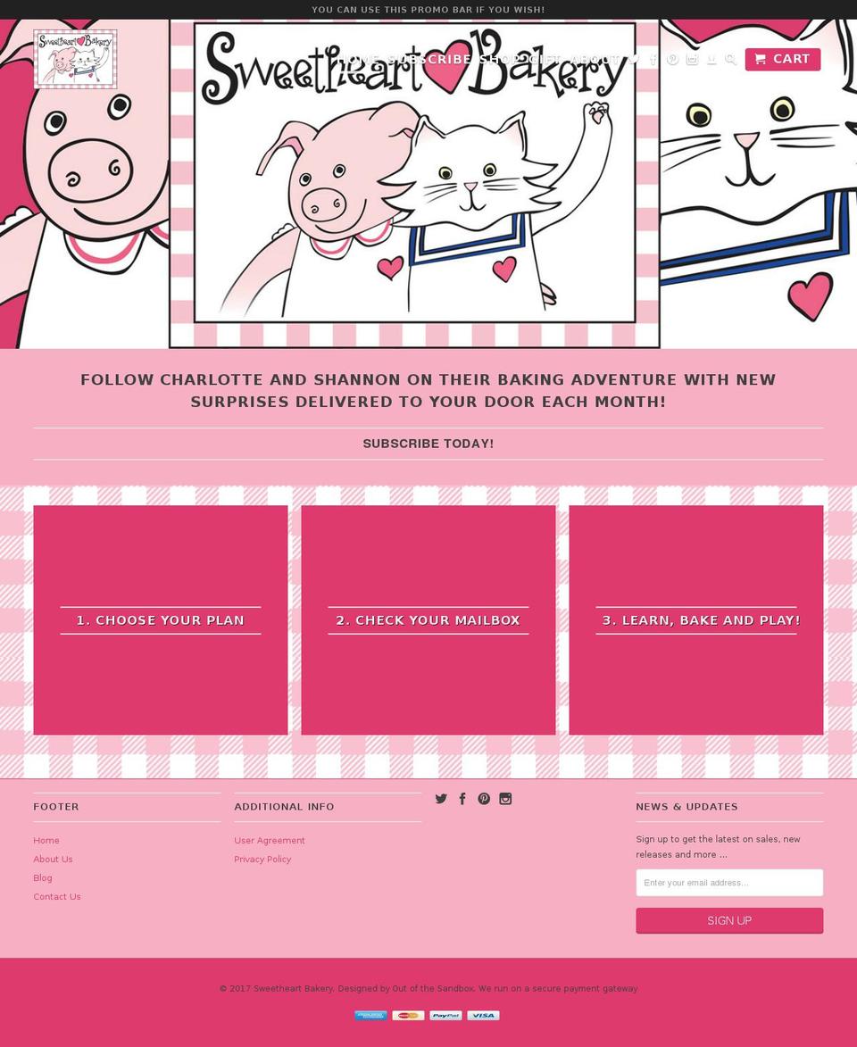 sweetheartbakeryonline.com shopify website screenshot