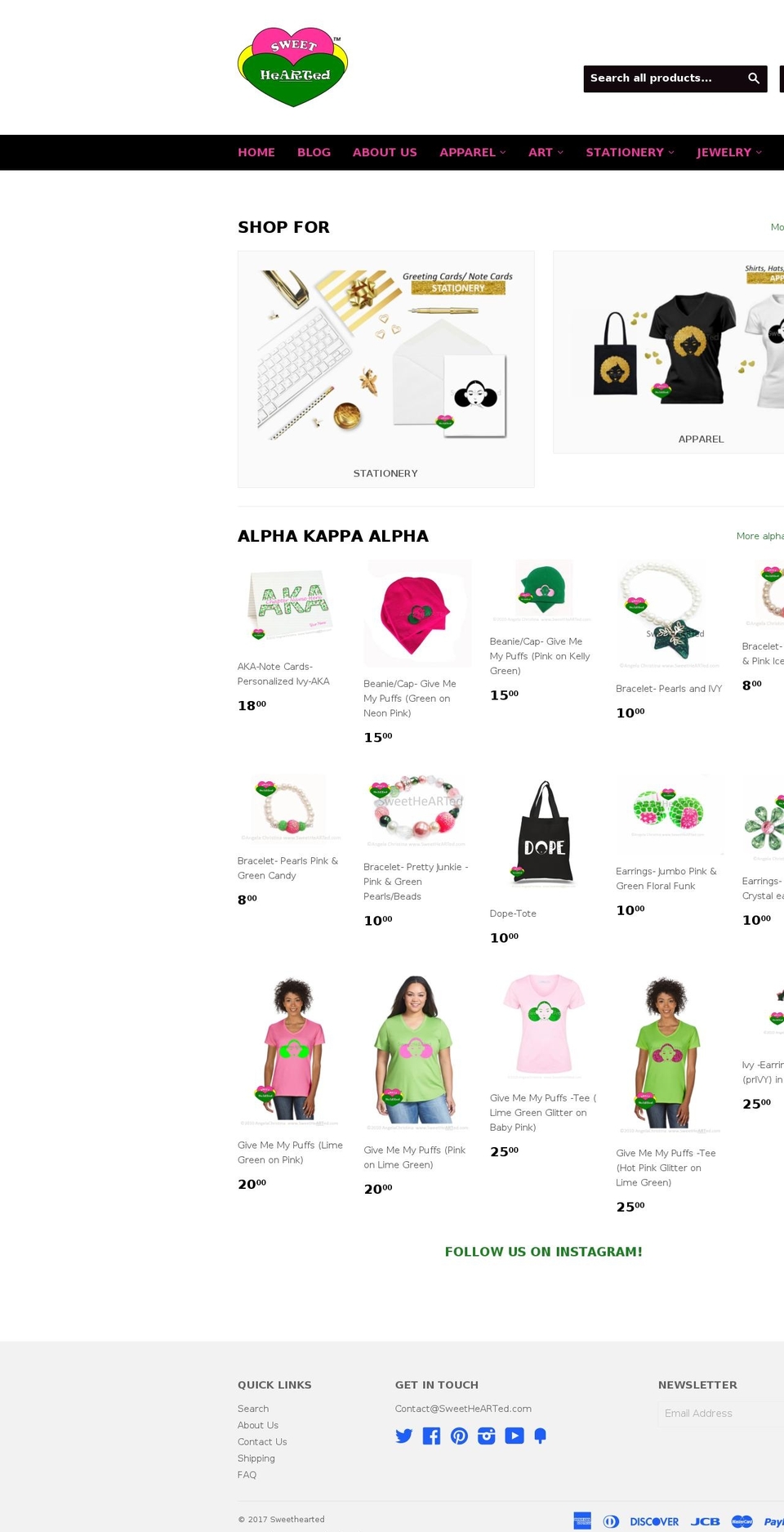 sweethearted.com shopify website screenshot