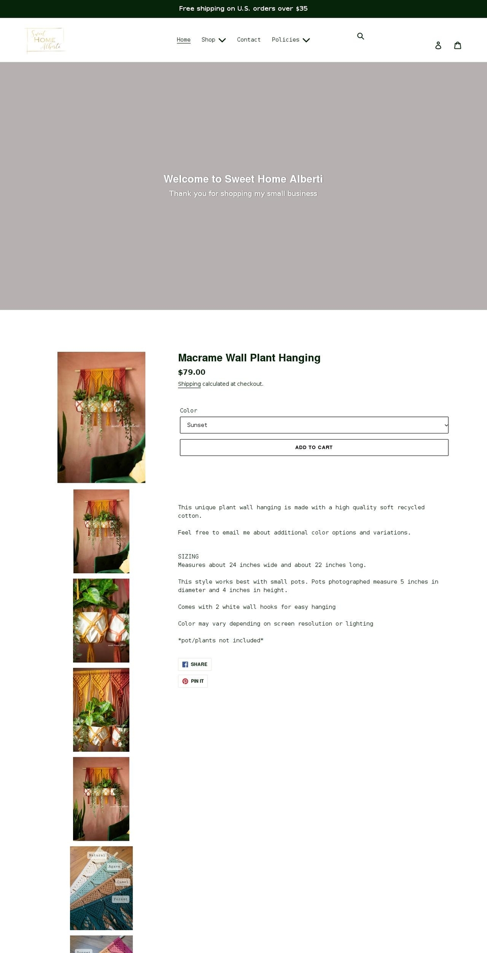 sweethomealberti.com shopify website screenshot