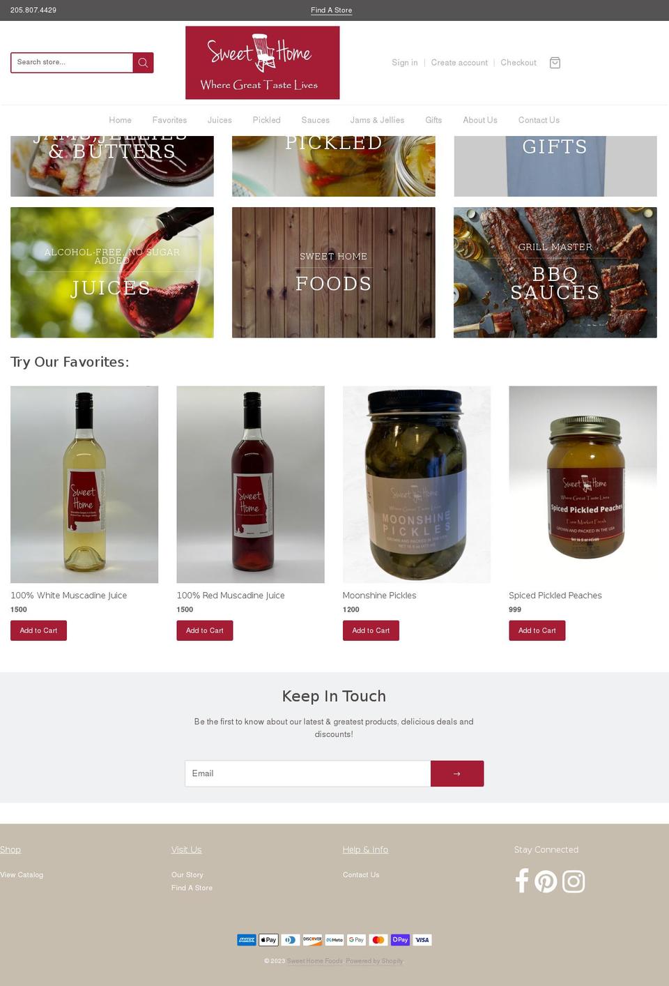 sweethomefood.com shopify website screenshot