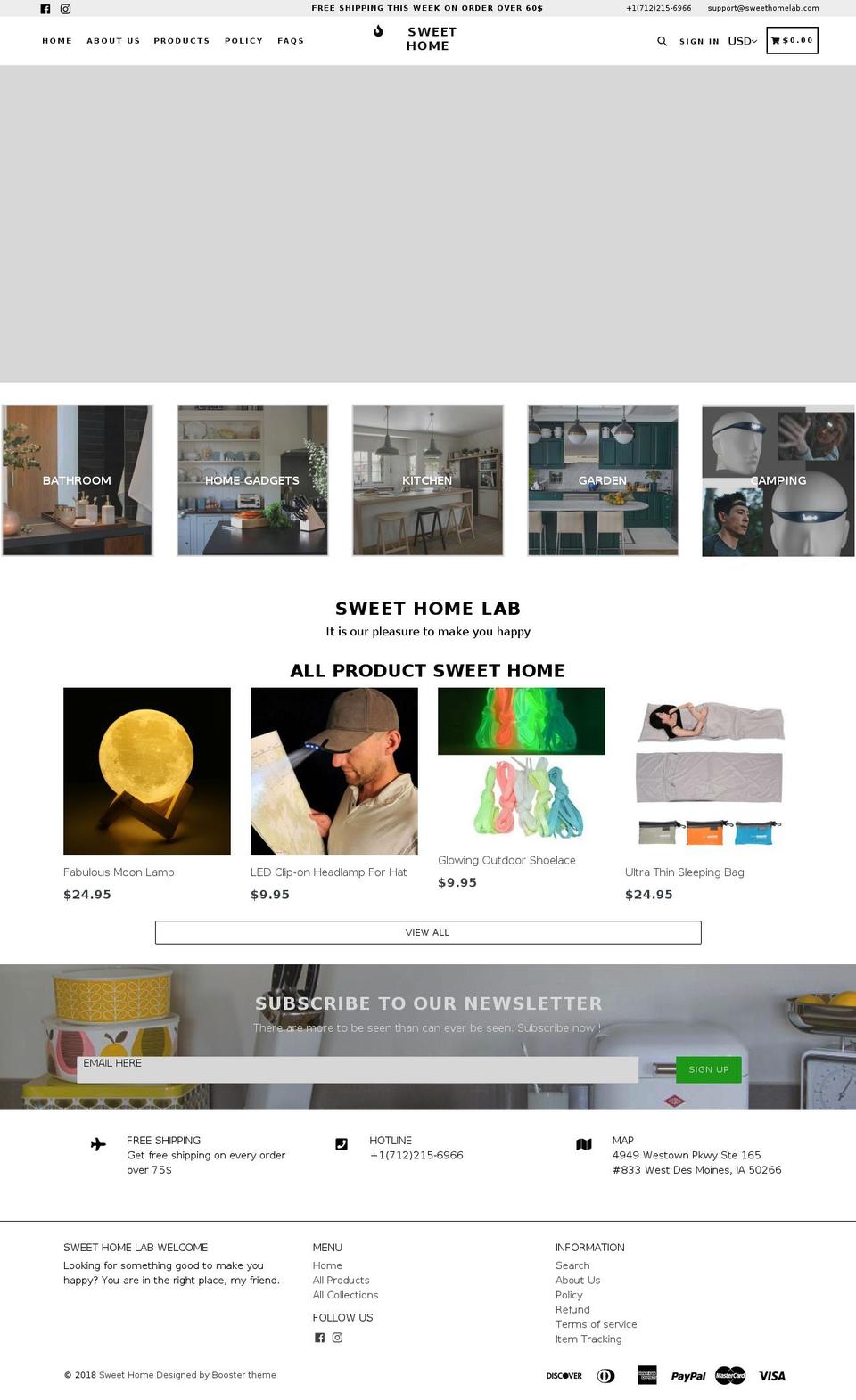sweethomelab.com — Shopify storefront screenshot