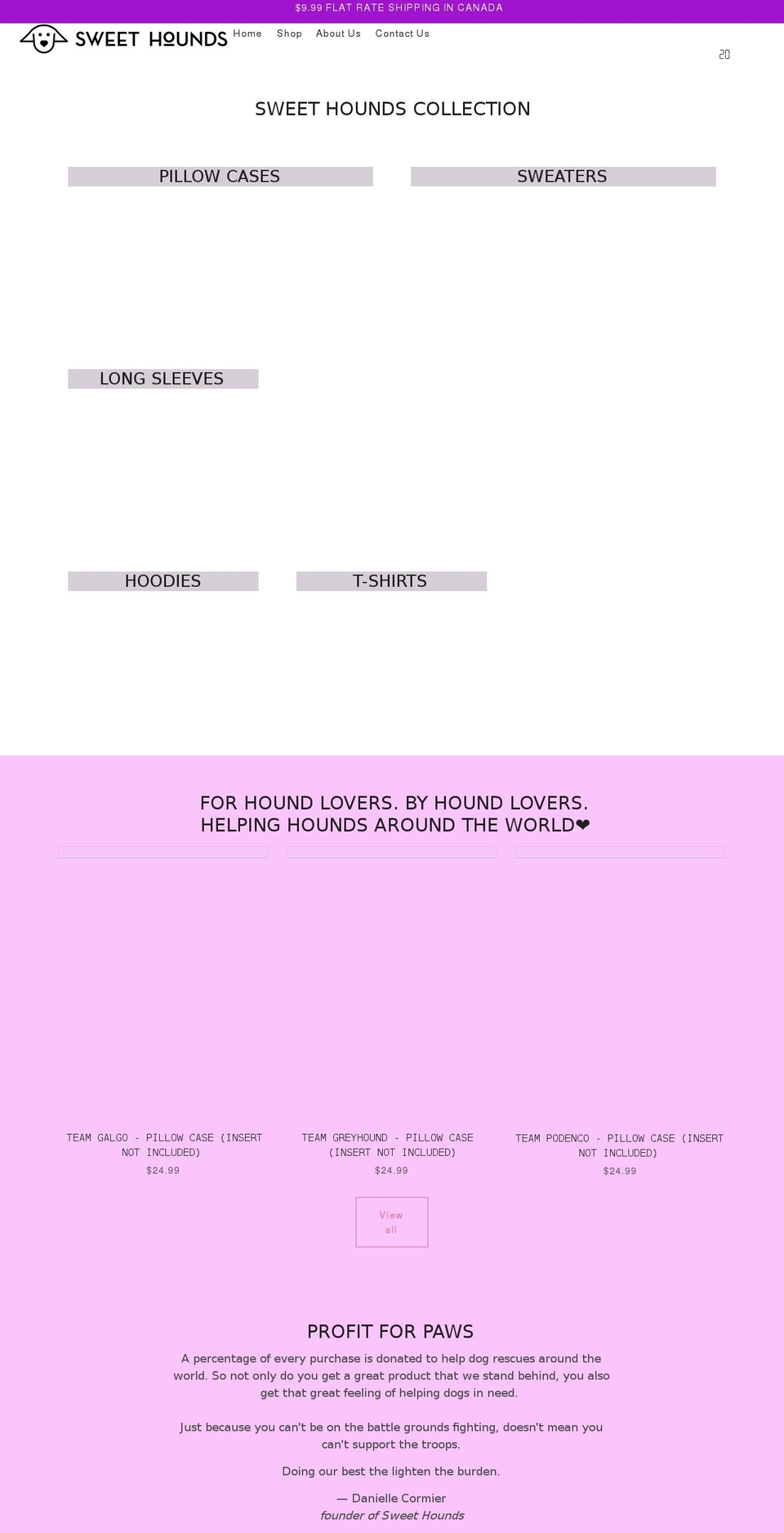sweethounds.com shopify website screenshot