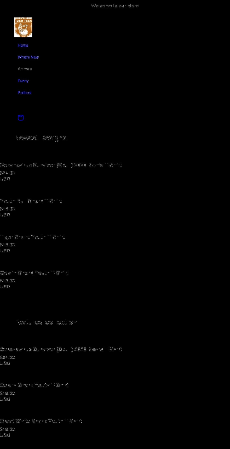 sweeticedtees.com shopify website screenshot