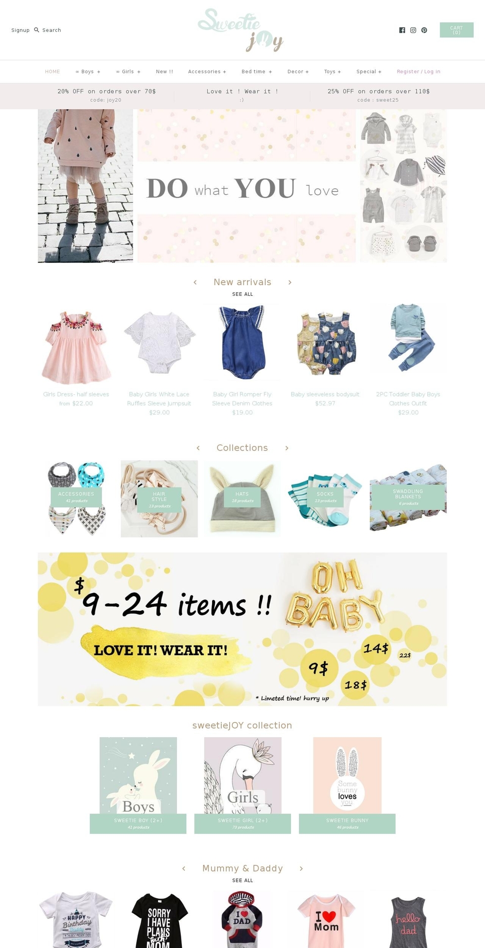 sweetiejoy.com — Shopify storefront screenshot