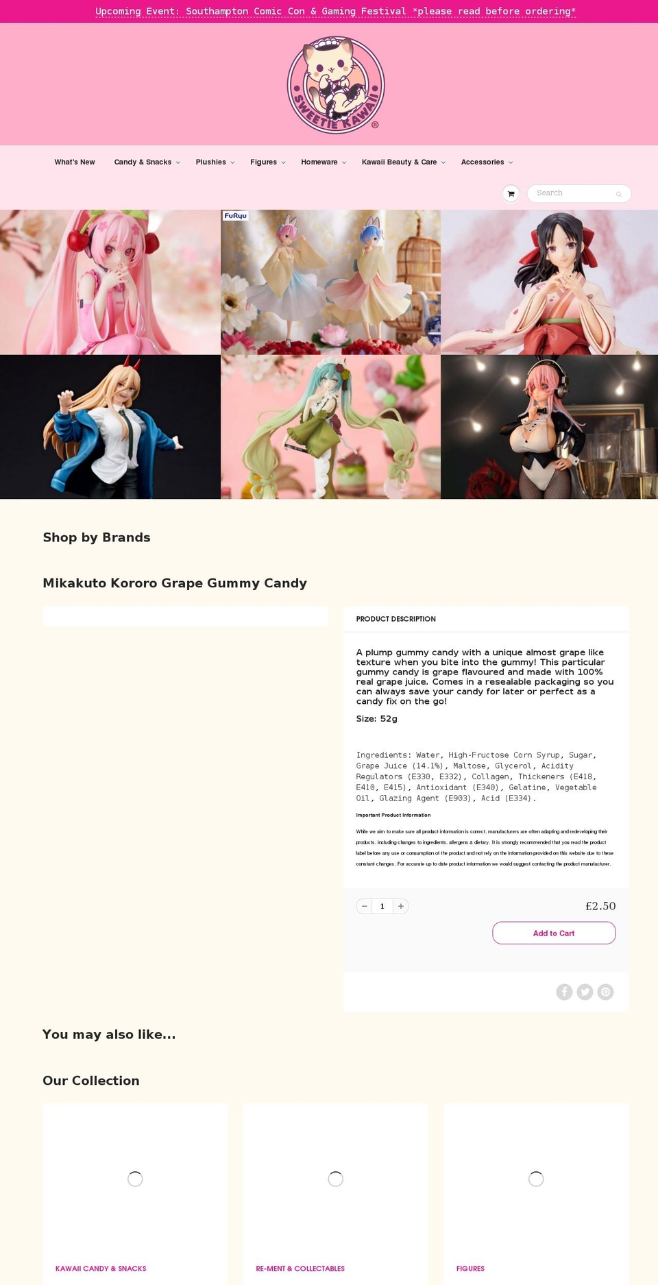 sweetiekawaii.com shopify website screenshot