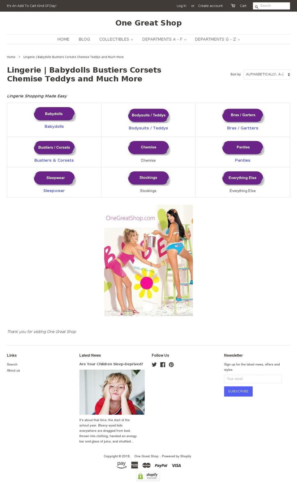 sweetiepielingerie.com — Shopify storefront screenshot