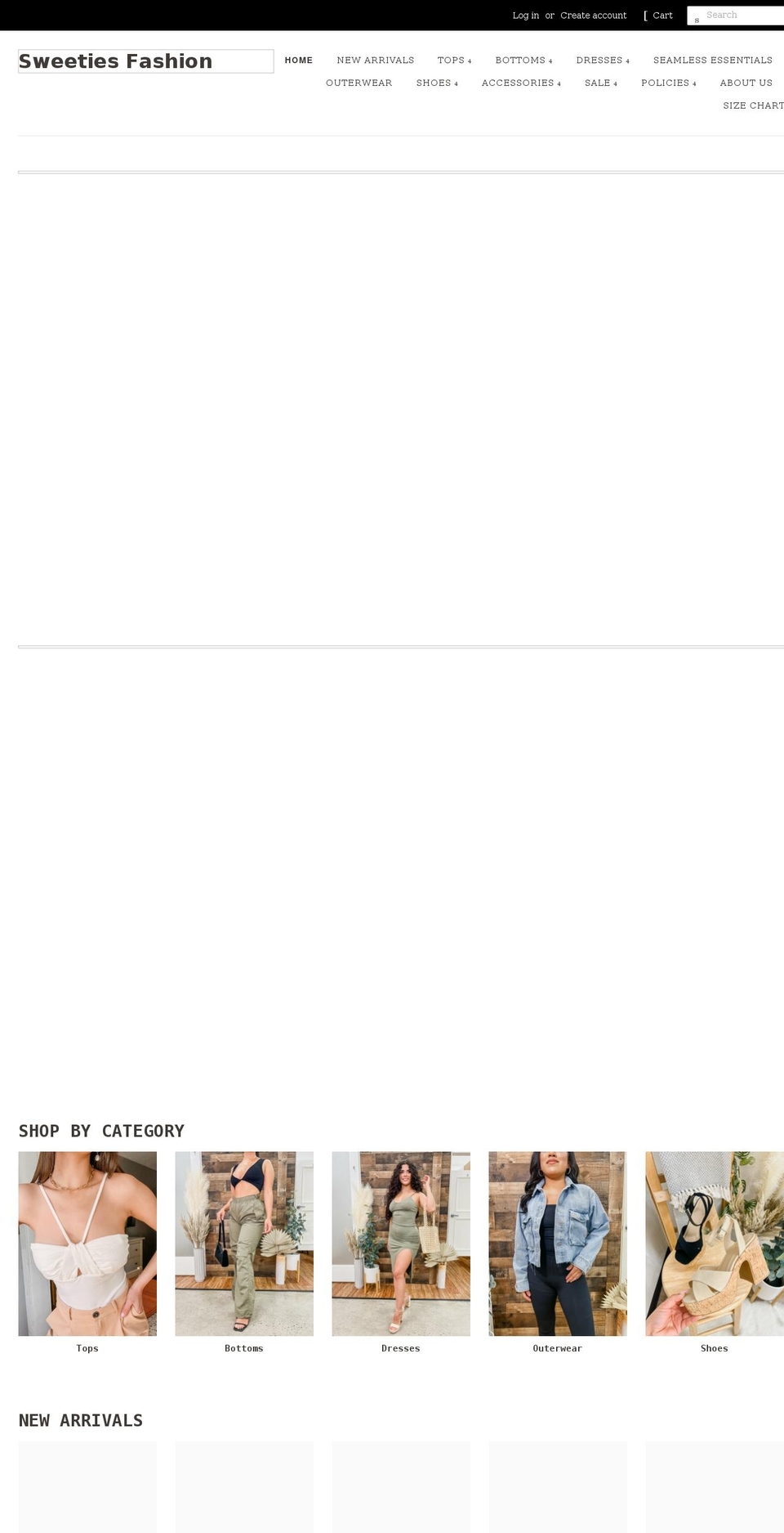 sweetiesfashion.com shopify website screenshot